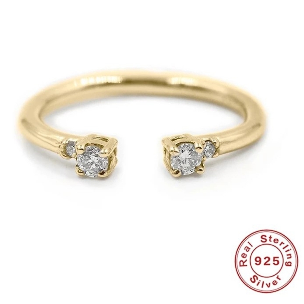 Gold Dainty Sapphire Ring | 18k/.925 Band
